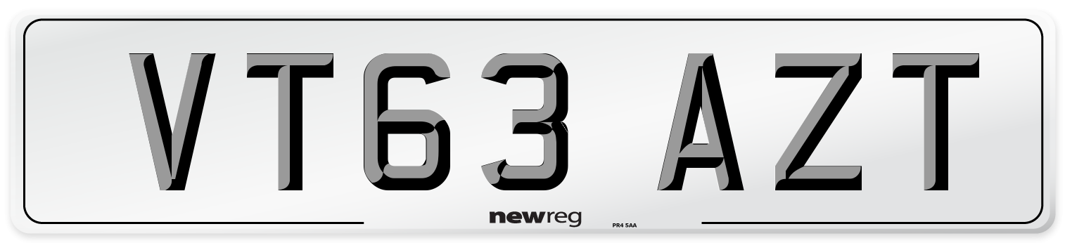 VT63 AZT Number Plate from New Reg